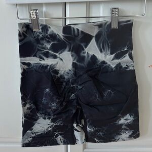 Black and White Tie-Dye Shorts